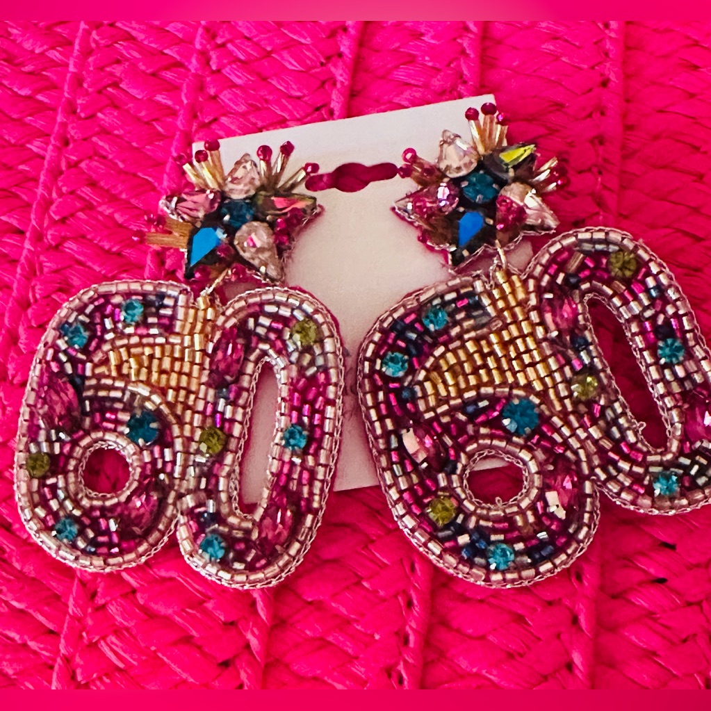 Nwt Classy Chic Boutique Vibrant Beaded 60th Earrings!!